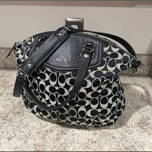 Coach Signature Canvas Black Shoulder Bag